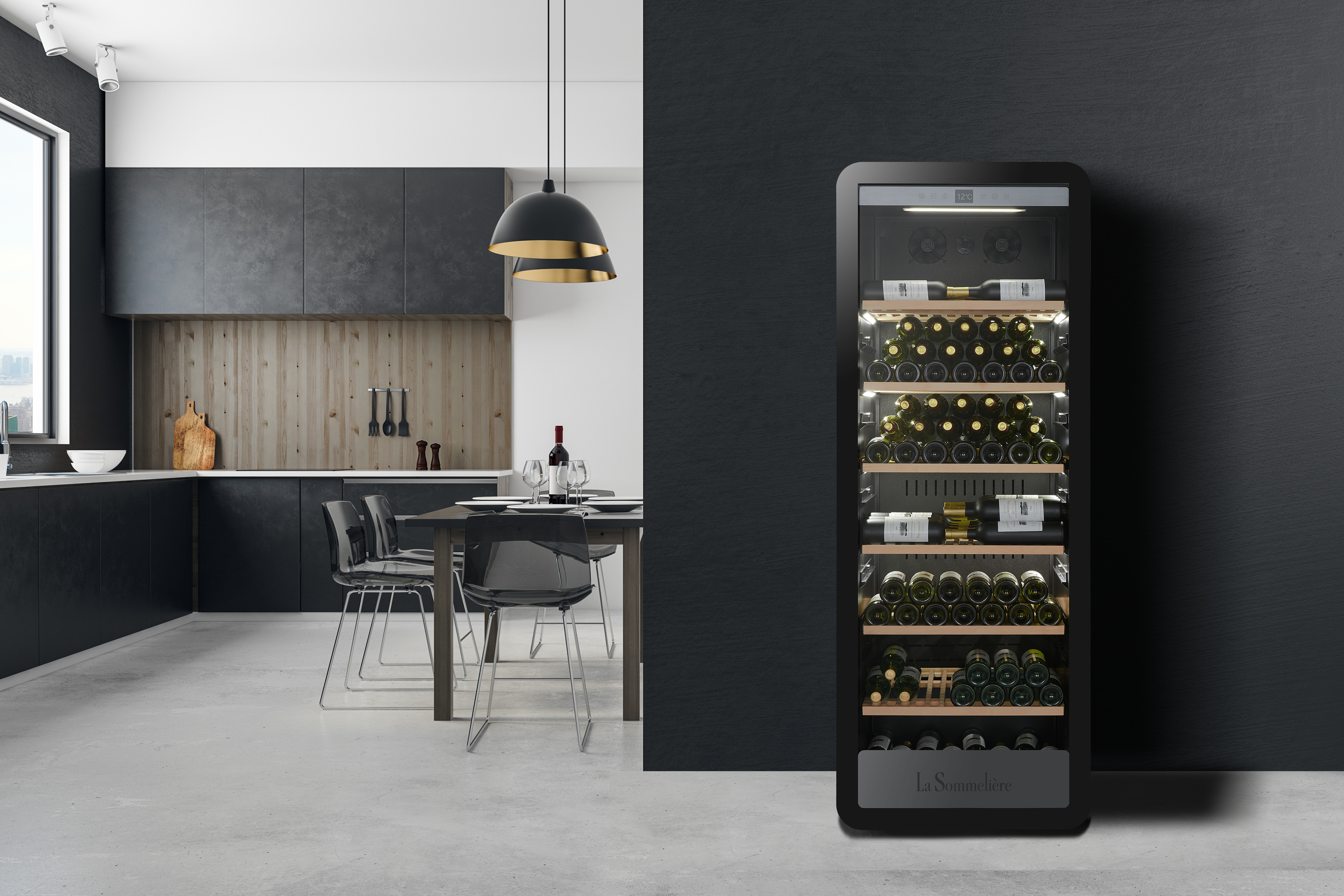La Sommeliere - 254 Bottle Single Zone Wine Cabinet - APOGEE255PVN
