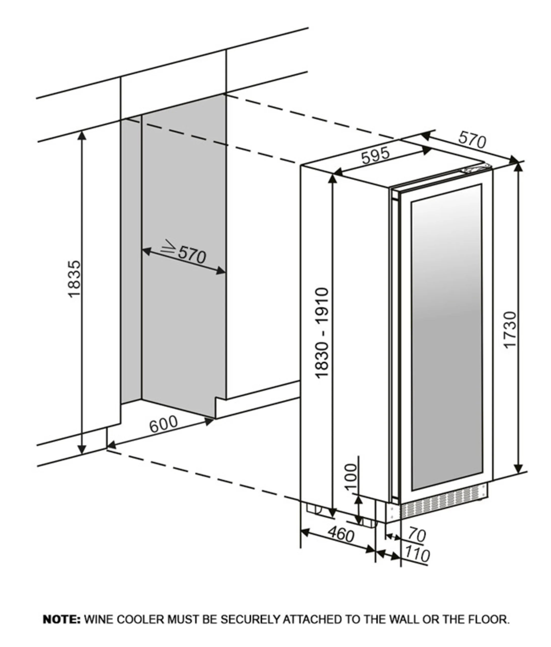 mQuvée - WineCave 187 Anthracite Black Label View Wine Fridge