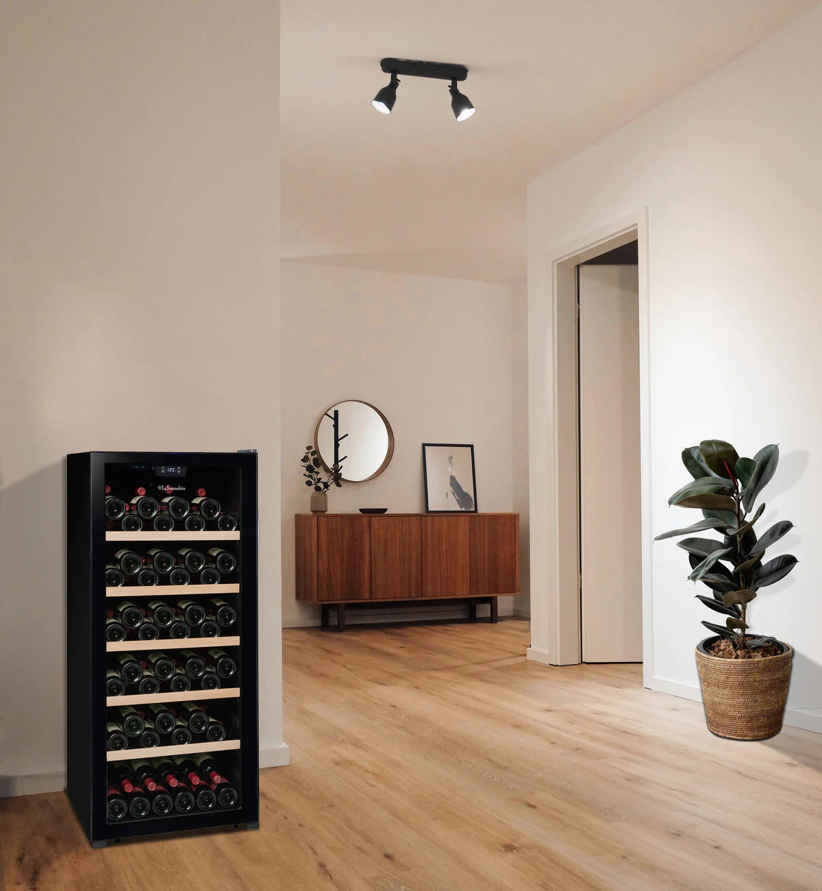 La Sommeliere - 121 Bottle Single Zone Wine Cabinet - LS117BLACK