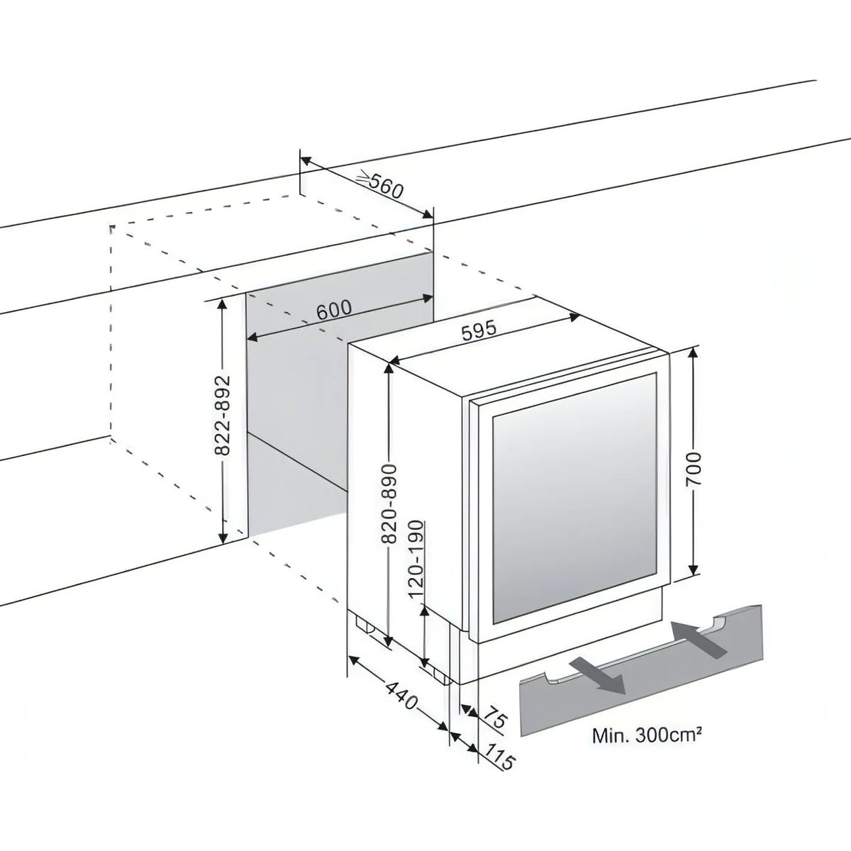 mQuvée - WineCave 700 60D Stainless Dual Zone Wine Fridge