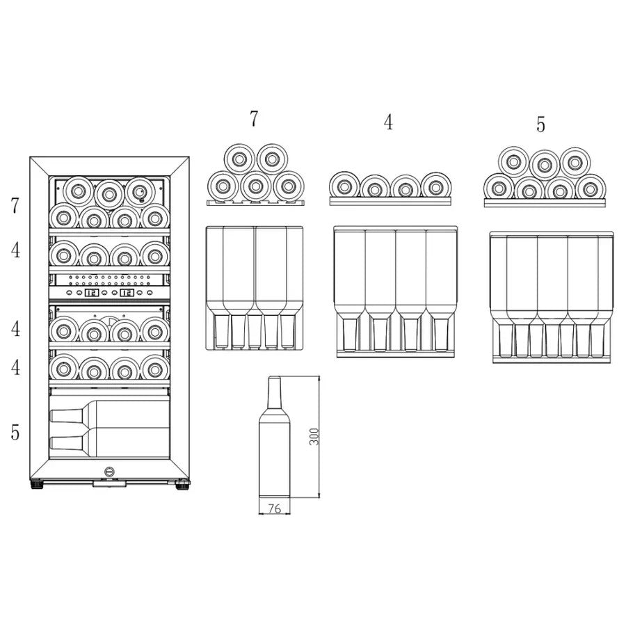mQuvée - WineExpert 24 Dual Zone Wine Fridge - Fullglass Black