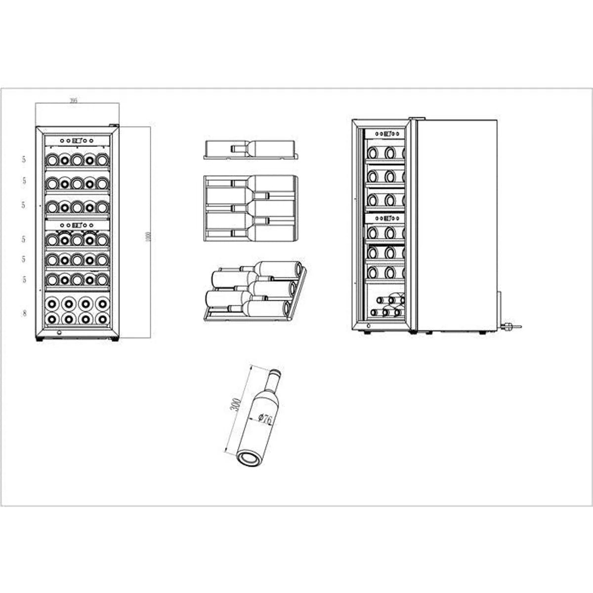 mQuvée - WineExpert 38 Black Dual Zone Wine Fridge