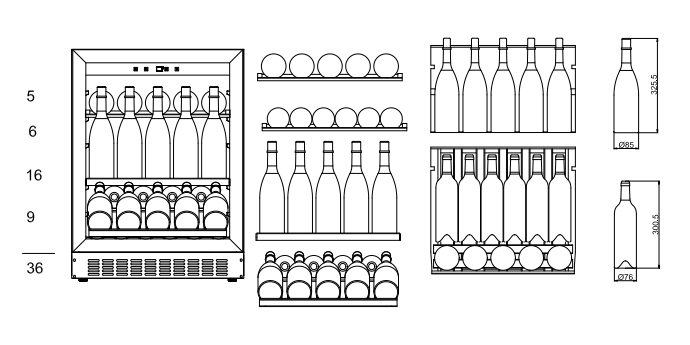 mQuvée - WineCave 700 60S Anthracite Black Champagne Fridge