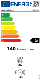 La Sommeliere - 36 Bottle Dual Zone Integrated Wine Cooler - LSBI36BDZ