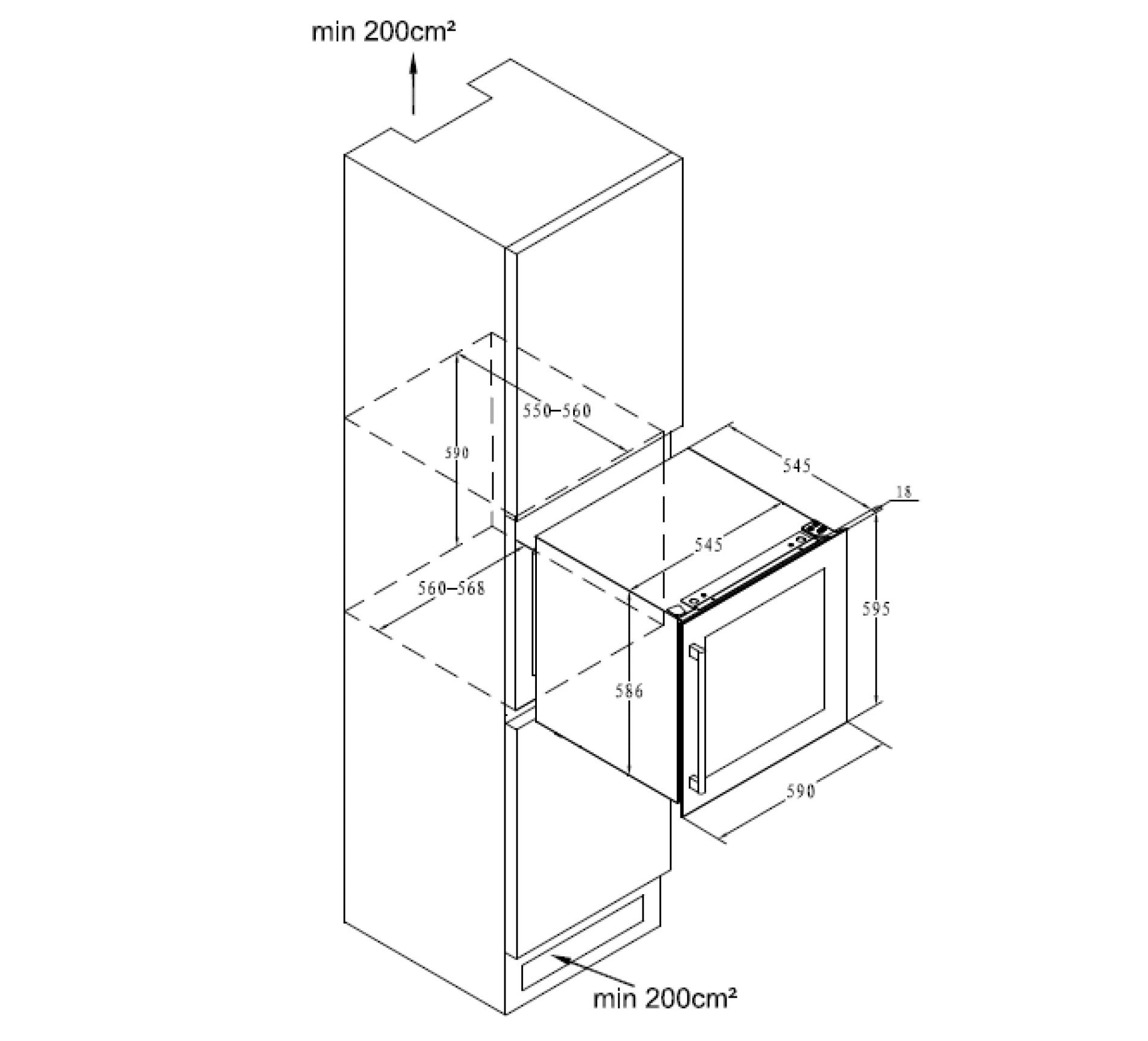 La Sommeliere - 36 Bottle Dual Zone Integrated Wine Cooler - LSBI36BDZ