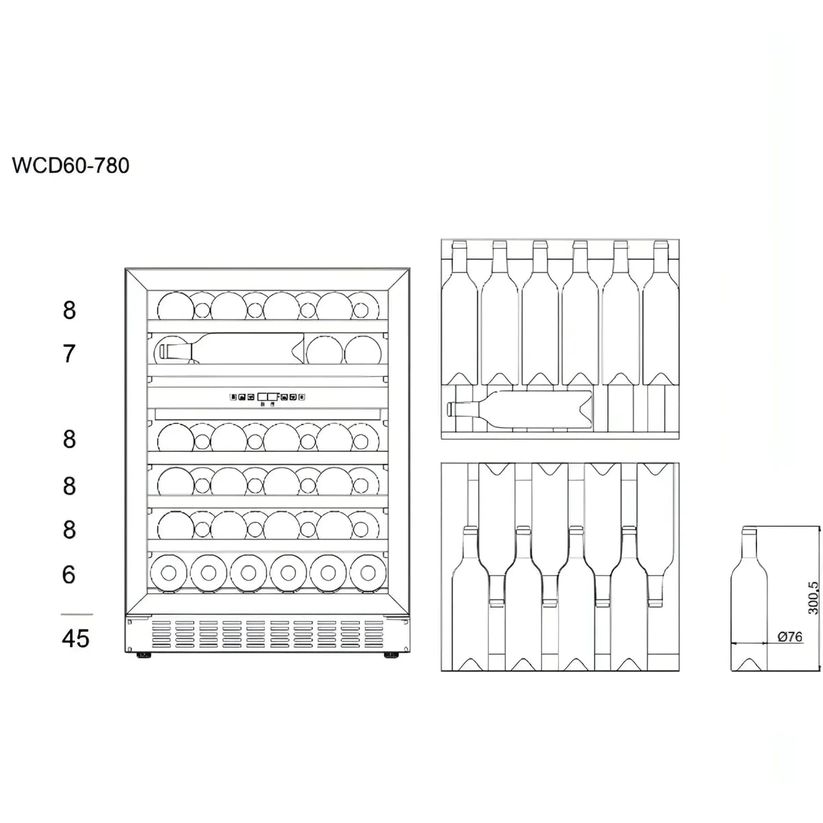 mQuvée - WineCave 780 60D Panel Ready Dual Zone Wine Fridge
