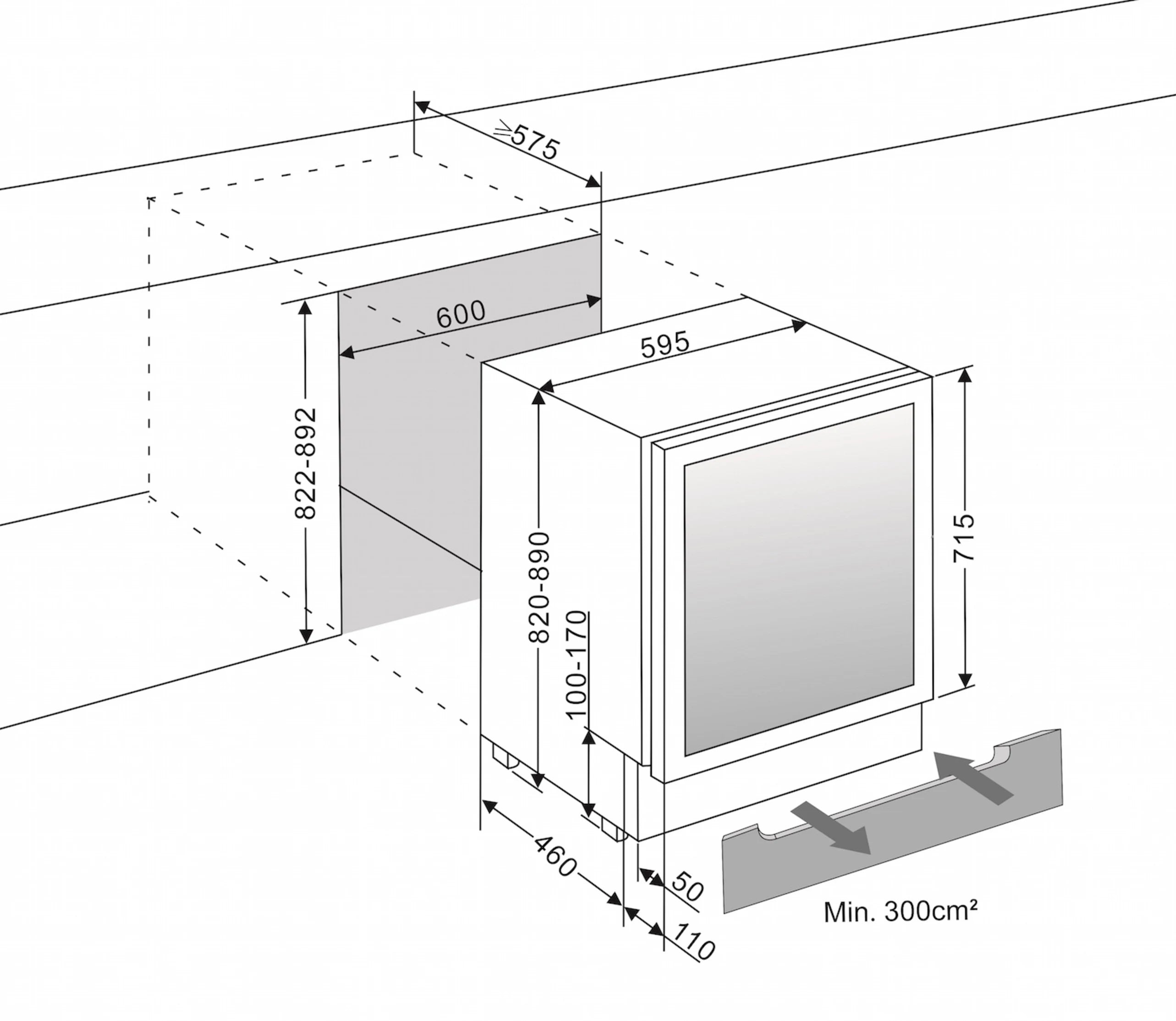 mQuvée - WineStore 82 Anthracite Black Wine Fridge