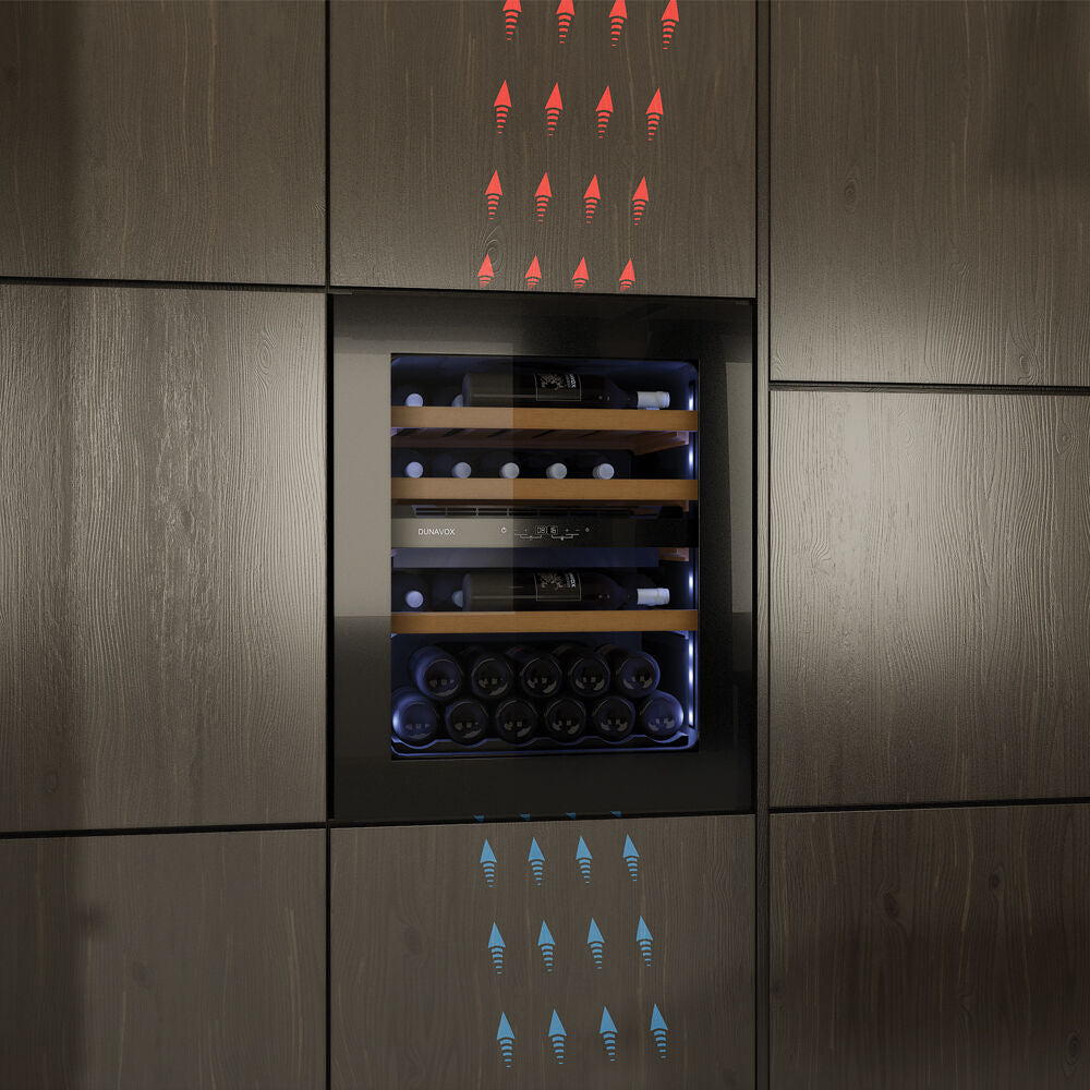 Dunavox Noble-44.TO - 44 Bottle Dual Zone Wine Cooler - DVN-44.120DB.TO