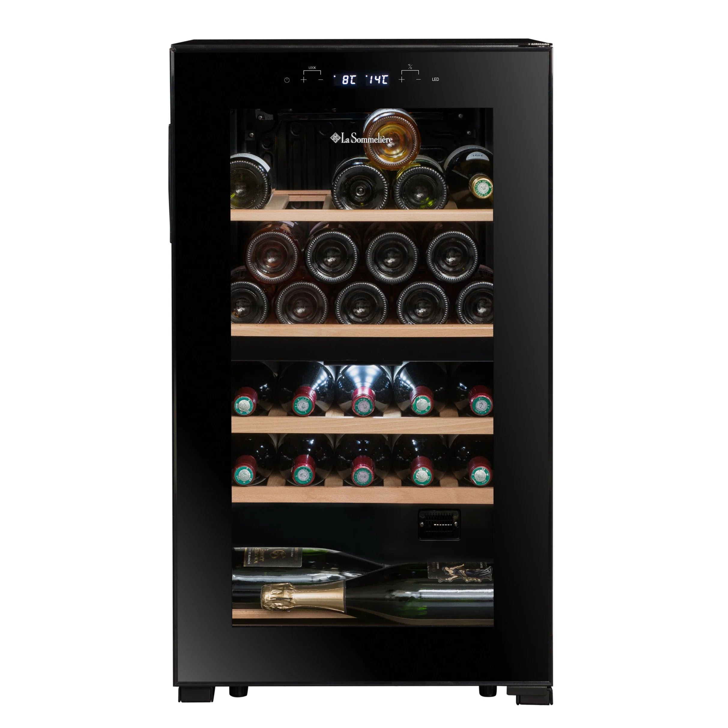 La Sommeliere - 32 Bottle Dual Zone Wine Cooler - SLS32DZBLACK