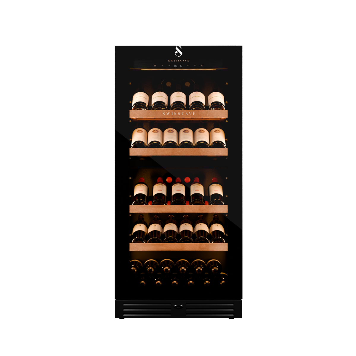 Swisscave - Premium Edition 93 Bottle Dual Zone Wine Cooler - WLB-360DFD-MIX