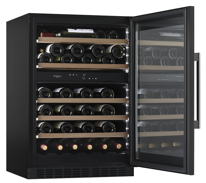 mQuvée - WineCave 800 60D Fullglass Black Dual Zone Wine Fridge