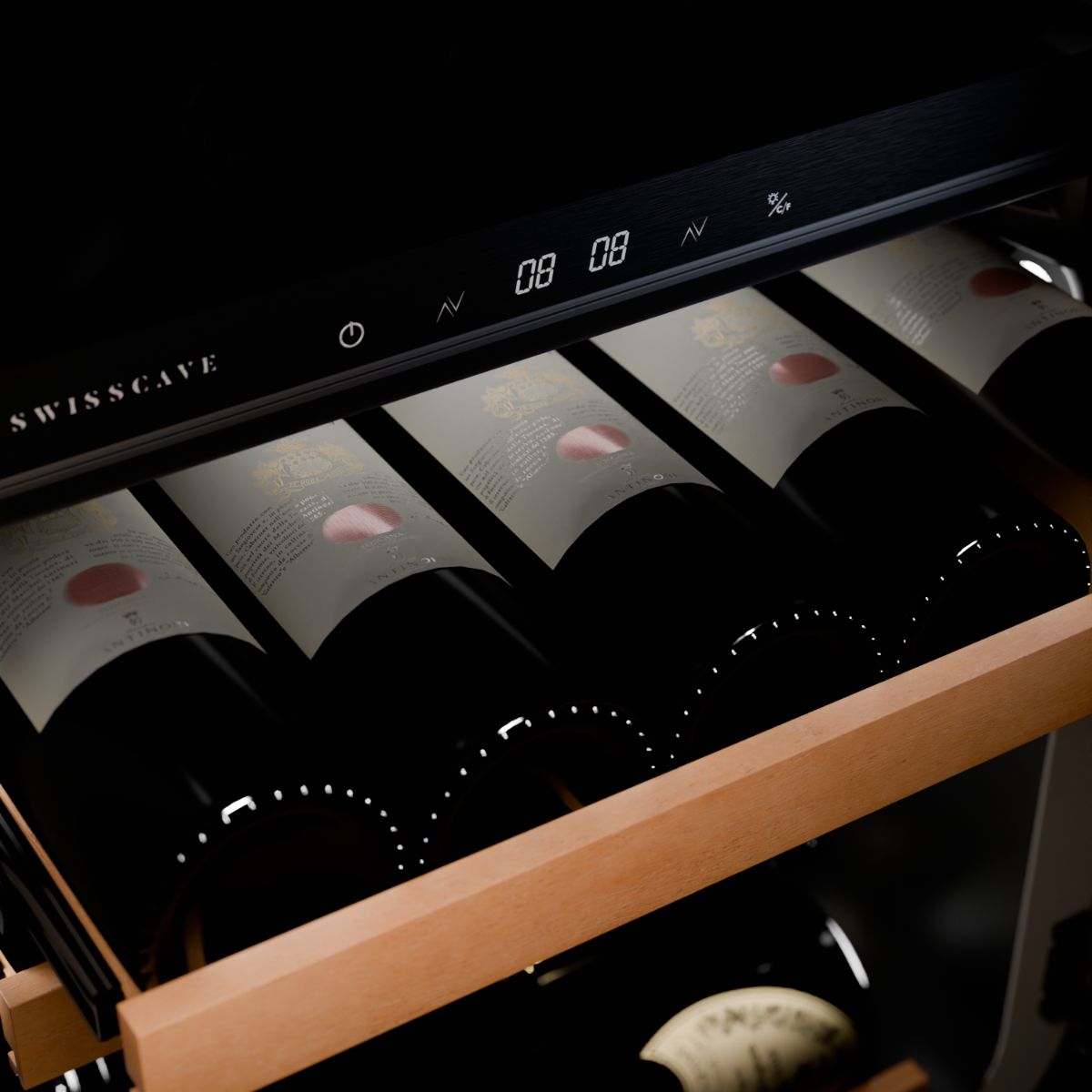 Swisscave - Premium Edition 26 Bottle Dual Zone Wine Cooler - WLB-120DF-BLACK