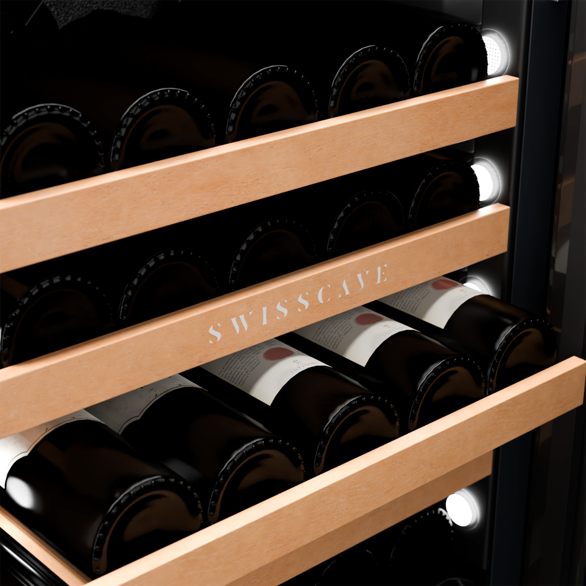 Swisscave - 68 Bottle Dual Zone Wine Fridge - WLB-320DF-WHITE