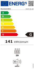 Dunavox 38 Bottle Built-In Wine Cooler - DAUF-38.100DB