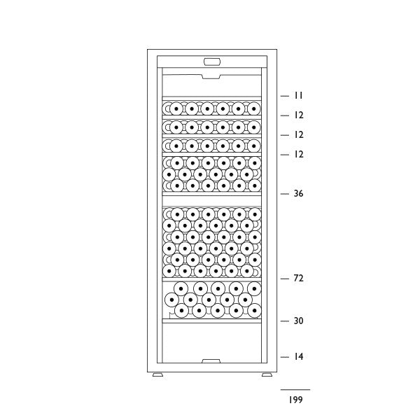 Artevino Oxygen Eurocave - 199 Bottle Multi Zone Cabinet - OXG3T199NVSD