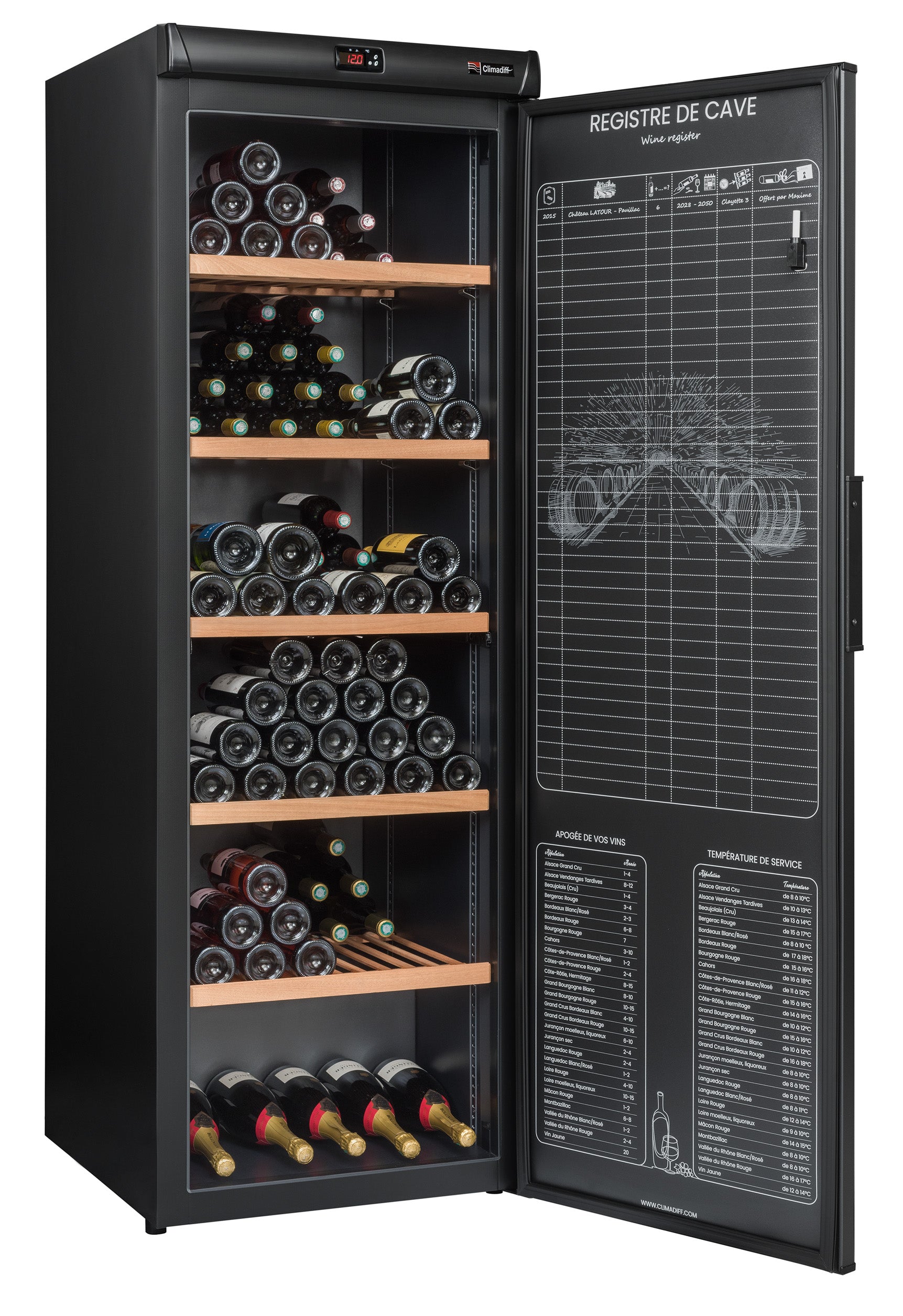 Climadiff - 264 Bottle Wine Ageing Cabinet - RESERVE 275F
