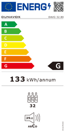 Dunavox - 32 Bottle Glance-32 Dual Zone Integrated Wine Cooler - DAVG-32.80DB.TO