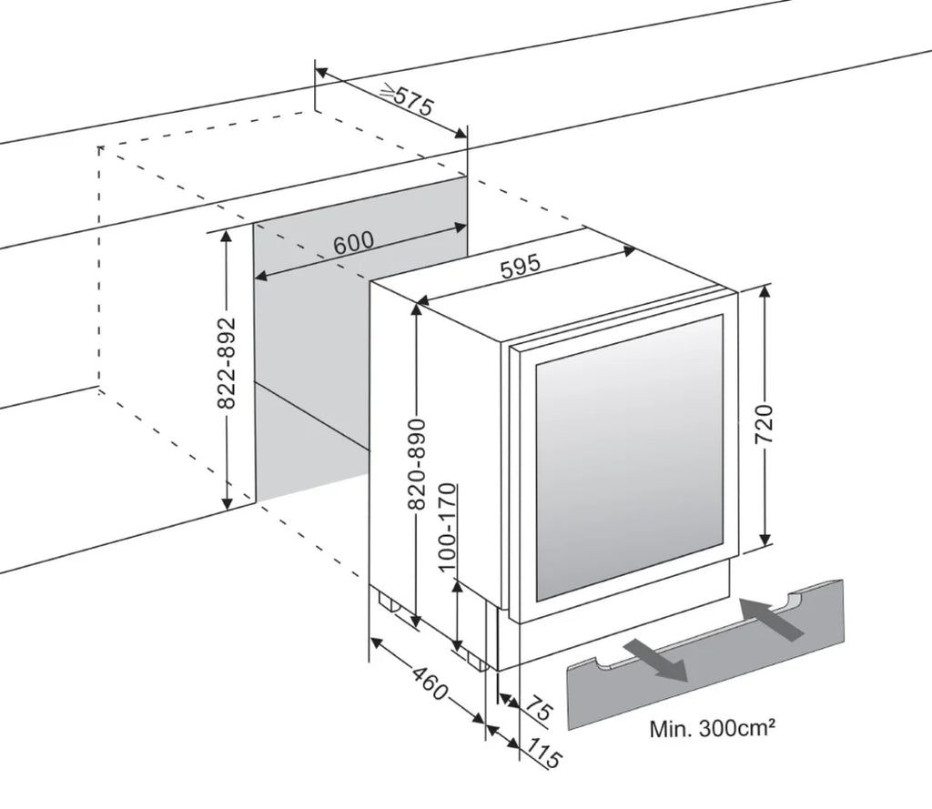 Dimensions of a fridge deals in cm