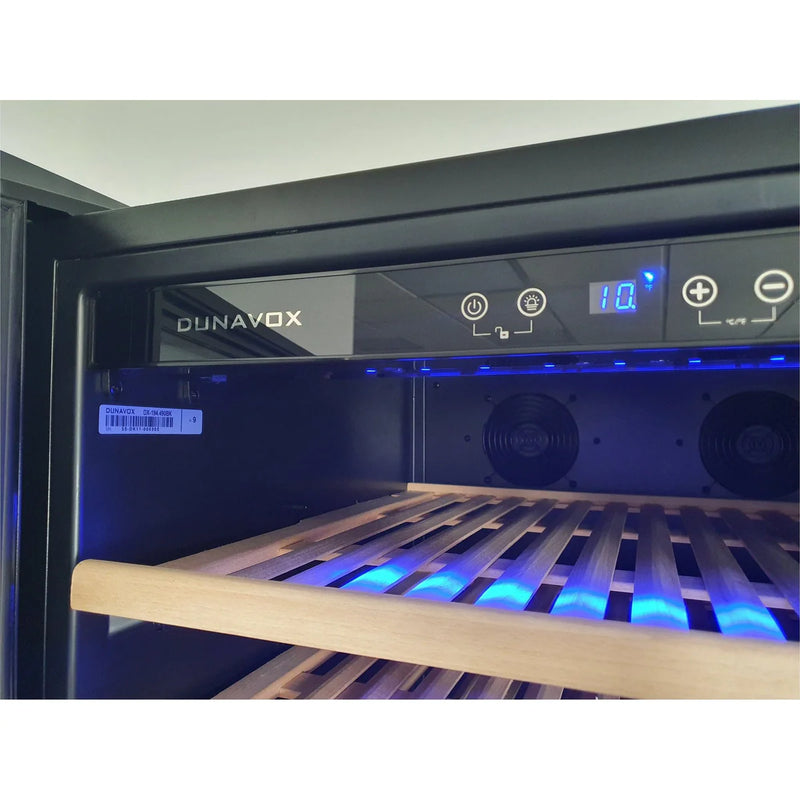 Dunavox DX-194.490BK - 194 Bottle Freestanding/Built-In Single Zone Wine Cabinet