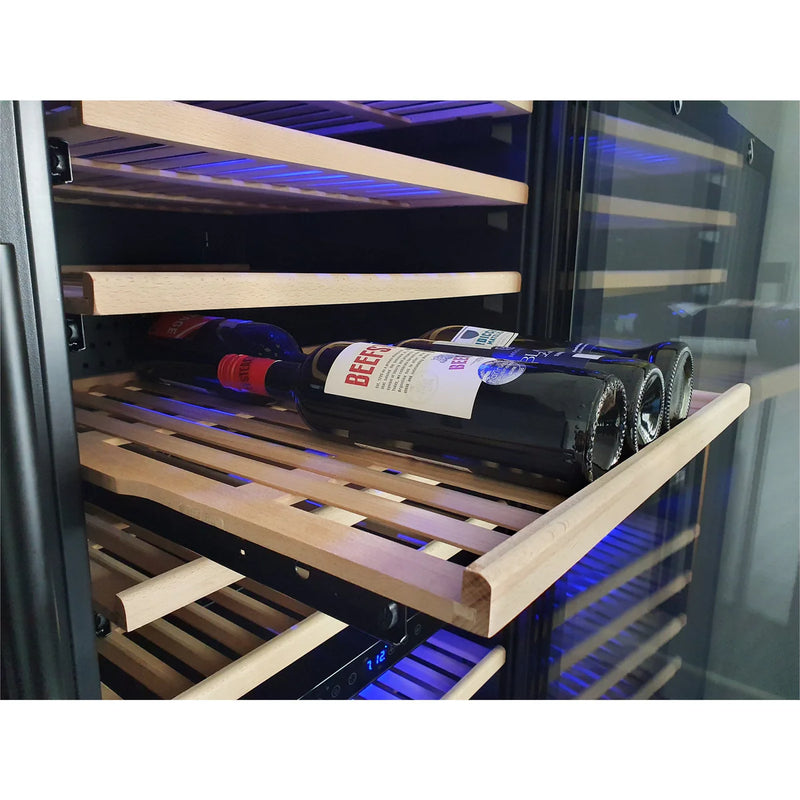 Dunavox DX-181.490DBK - 181 Bottle Freestanding/Built-In Dual Zone Wine Cabinet
