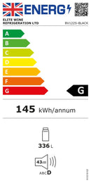 CELLA - 315 Can / 336L Beverage Cooler - BV122S-BLACK