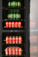 CELLA BV96B-TO - Push 2 Open Integrated Beverage Fridge - 255L - Black Glass