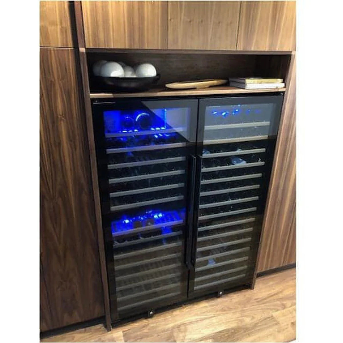 Dunavox DX-181.490DBK - 181 Bottle Freestanding/Built-In Dual Zone Wine Cabinet