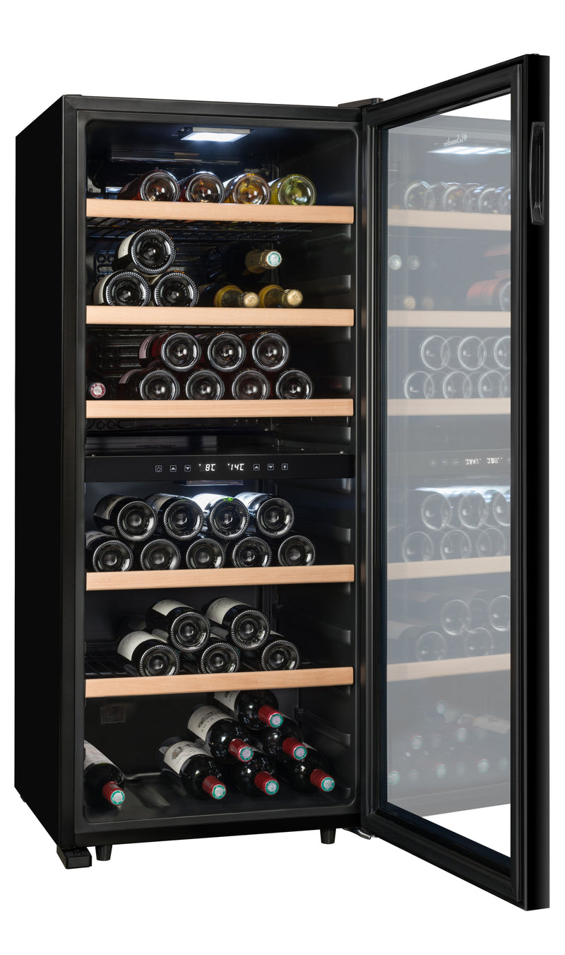 La Sommeliere - 102 Bottle Dual Zone Wine Cooler - LS102DZBLACK
