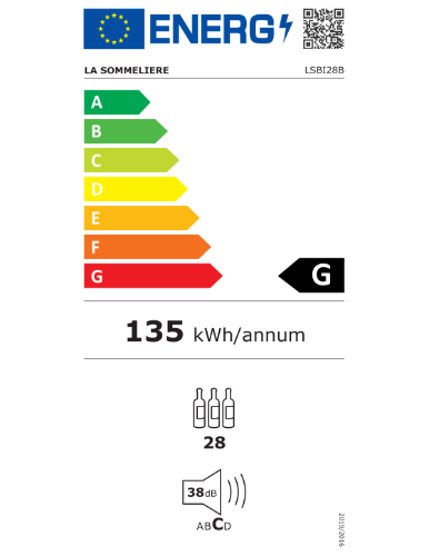 La Sommeliere - 28 Bottle Single Zone Integrated Wine Fridge - LSBI28B