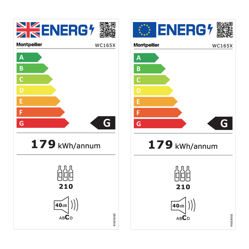 Montpellier - 166 Bottle Dual Zone Wine Cooler - WC165X