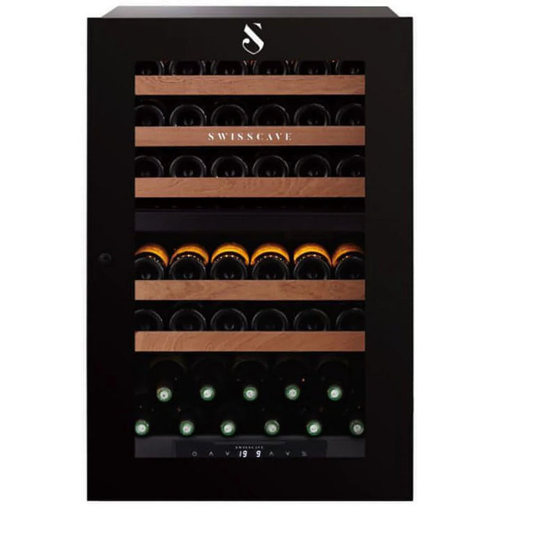 Swisscave - Premium Kitchen Integrated 42 Bottle Dual Zone Wine Cooler - WLI-160DF