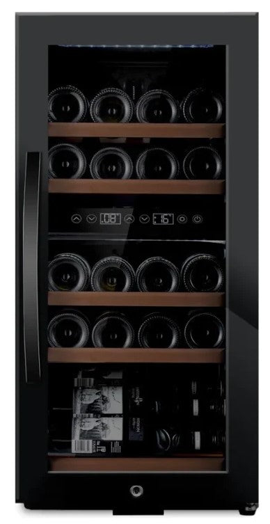 mQuvée - WineExpert 24 Dual Zone Wine Fridge - Fullglass Black