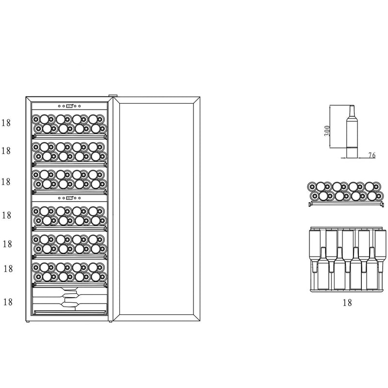 mQuvée - WineExpert 126 Fullglass Black Dual Zone Wine Fridge