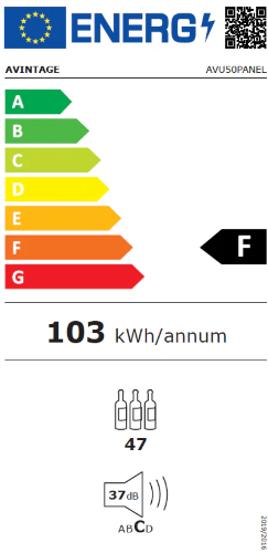 Avintage - AVU50PANEL Panel Ready Built-In Wine Fridge