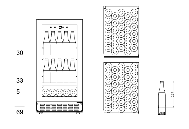 mQuvée - BeerServer 40 Anthracite Black Undercounter Drinks Fridge