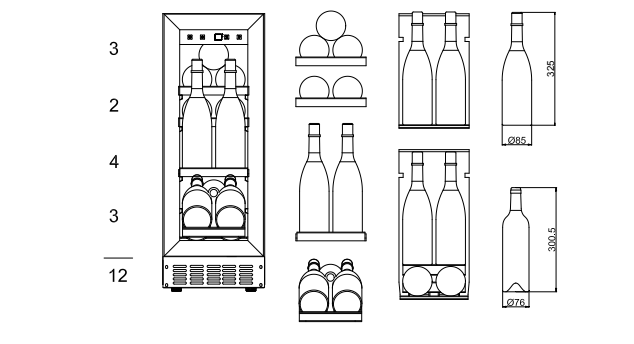 mQuvée - WineCave 700 30S Anthracite Black Champagne Fridge
