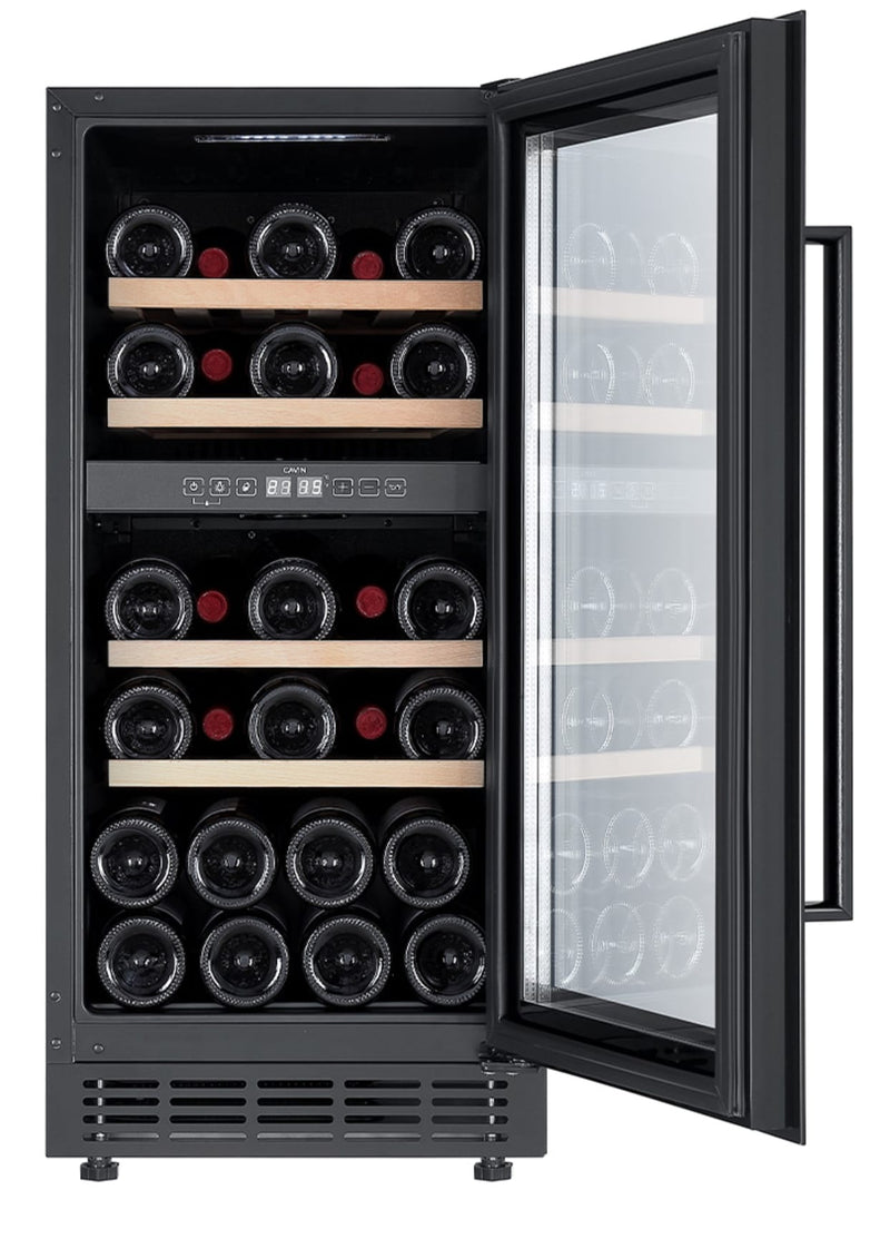 Cavin - Arctic Collection 40D Fullglass Black Dual Zone Wine Fridge