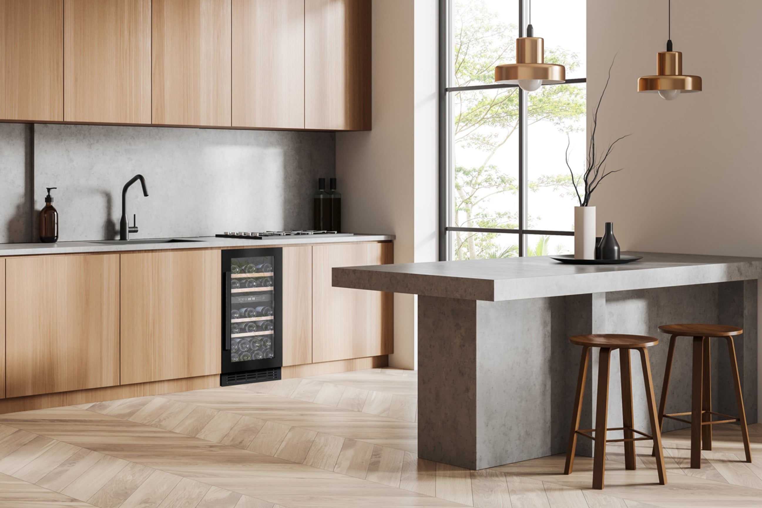 Cavin - Arctic Collection 40D Fullglass Black Dual Zone Wine Fridge