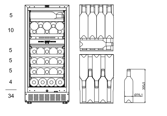 mQuvée - WineCave 800 40D Fullglass Black Dual Zone Wine Fridge