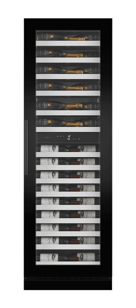 mQuvée - WineCave Slim 182D Fullglass Black Wine Fridge