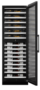 mQuvée - WineCave Slim 182D Fullglass Black Wine Fridge