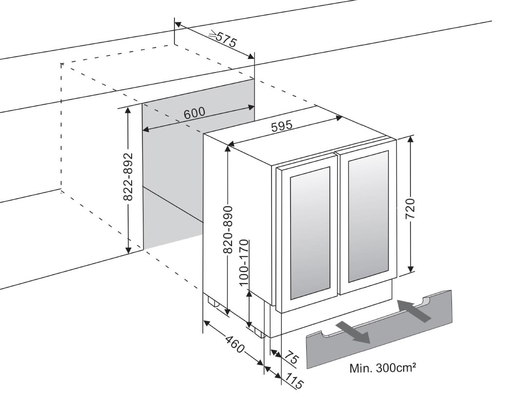 mQuvée - WineCave 60D2 Anthracite Black Dual Zone Wine Fridge