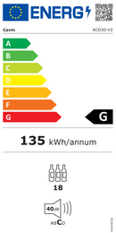 Cavin - Arctic Collection 30D Fullglass Black Wine Fridge