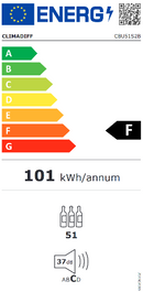 Climadiff - 51 Bottle Single Zone Wine Cooler - CBU51S2B