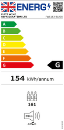 CELLA - 161 Bottle Single Zone Wine Fridge - FWS163-BLACK