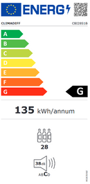 Climadiff - 28 Bottle Integrated Wine Cooler - CBI28S1B