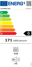 La Sommeliere - 116 Bottle Single Zone Wine Cabinet -  CTVNE120