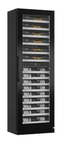 mQuvée - WineCave Slim 182D Fullglass Black Wine Fridge