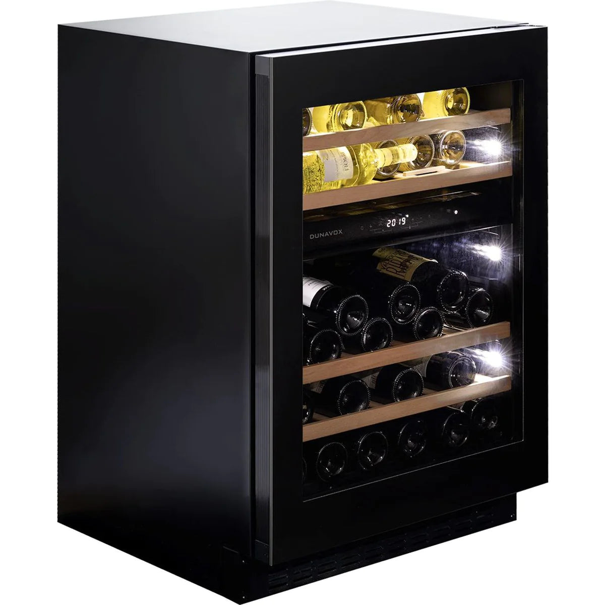 Dunavox Flow 45 - 45 Bottle Dual Zone Built-In Wine Cooler (88cm) - DAUF-45.125DB.TO