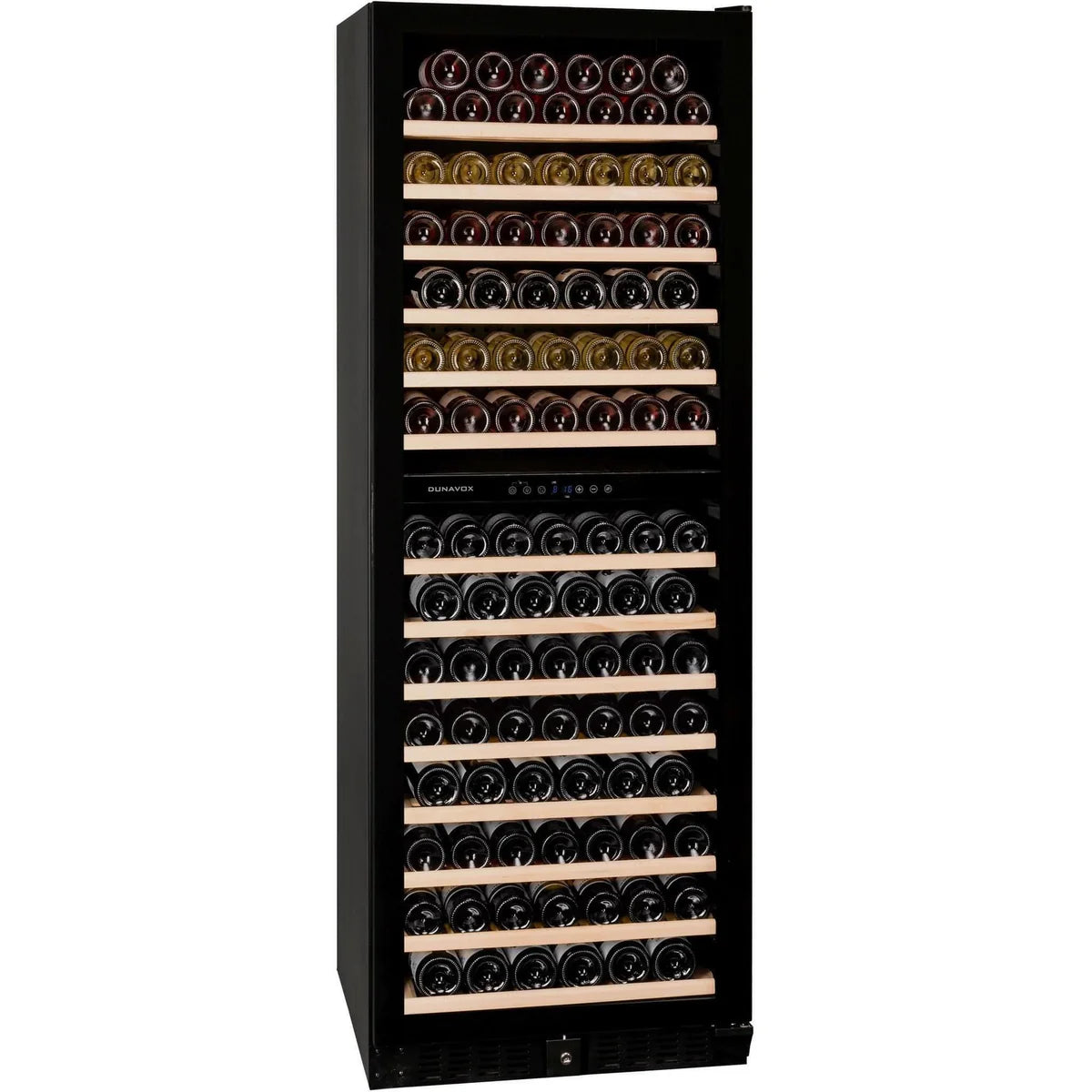 Dunavox DX-181.490DBK - 181 Bottle Freestanding/Built-In Dual Zone Wine Cabinet
